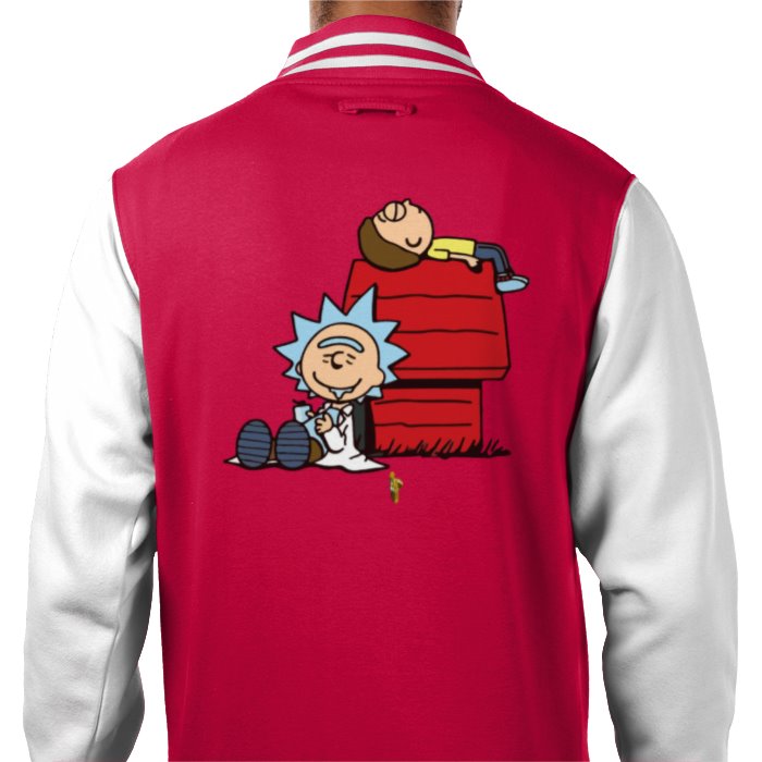 Rick & Morty & Snoopy - Chilling Varsity Jacket