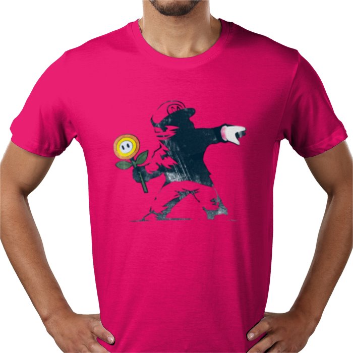 Super Mario Bro's x Banksy - Fire Flower T-shirt