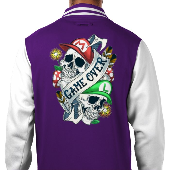 Super Mario Bro's - Game Over Tattoo Theme Varsity Jacket