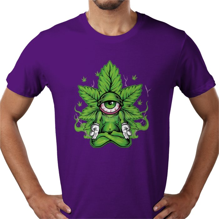 Cannabis Meditating Leaf - Chill 420 T-Shirt