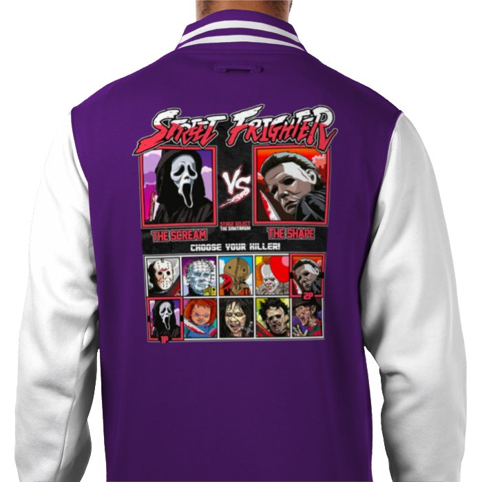 Horror Movies & Street Fighter - Street Frighter Varsity Jacket