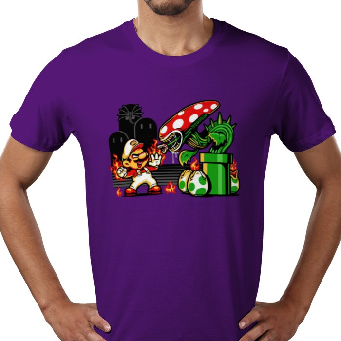 Super Mario Bro's & Alien - Mario Vs Alien T-shirt