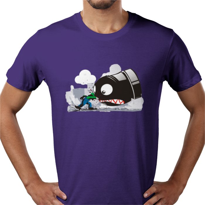 Super Mario Bros — Luigi Punching Bullet Bill T-Shirt