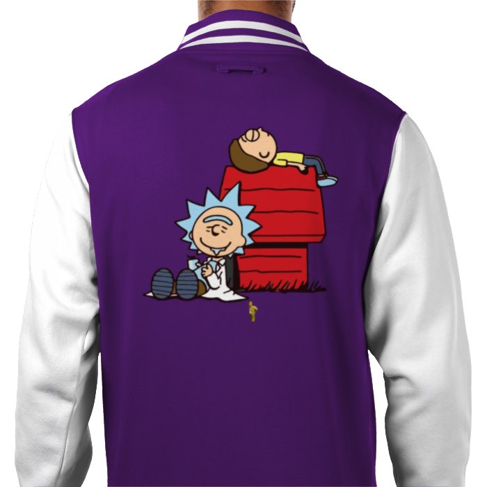 Rick & Morty & Snoopy - Chilling Varsity Jacket