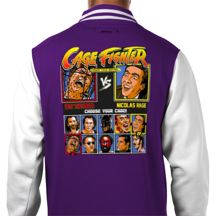 Nicholas Cage & Street Fighter - Cage Fighter Varsity Jacket