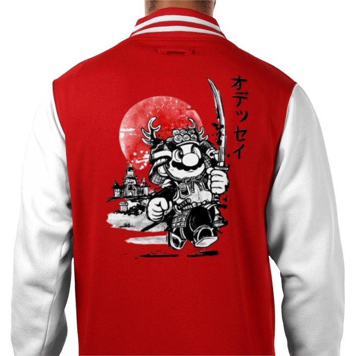 Super Mario Bro's - Samurai Mario Theme Varsity Jacket