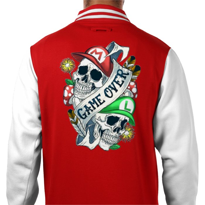 Super Mario Bro's - Game Over Tattoo Theme Varsity Jacket