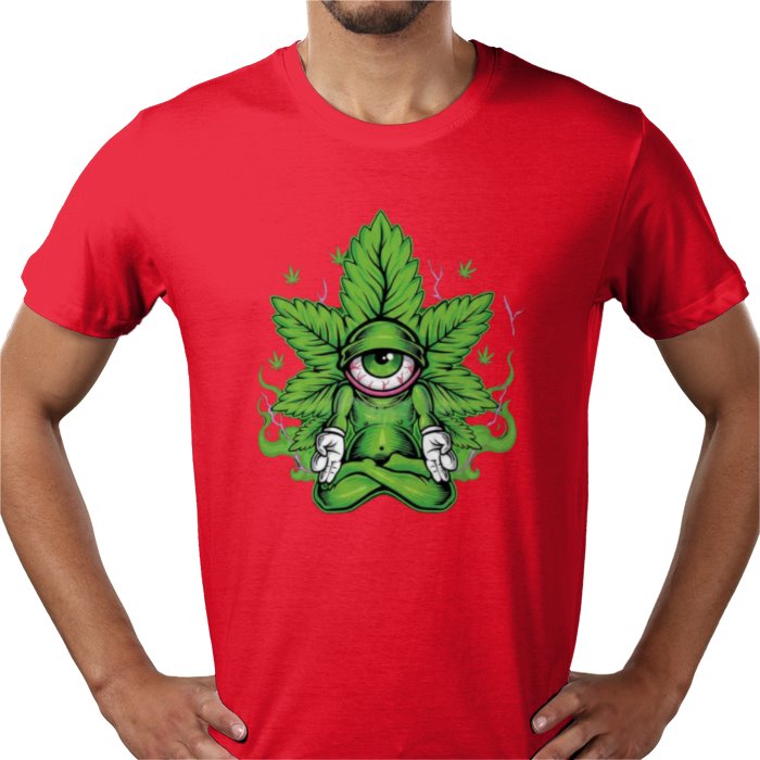 Cannabis Meditating Leaf - Chill 420 T-Shirt