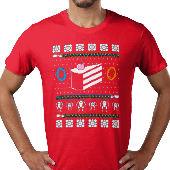 Ugly Jumper Style - Portal Cake Christmas T Shirt