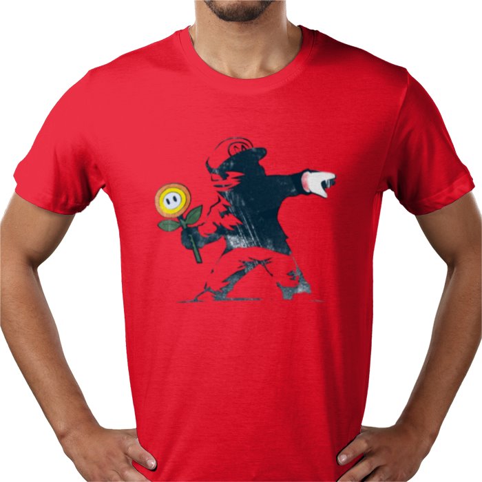 Super Mario Bro's x Banksy - Fire Flower T-shirt