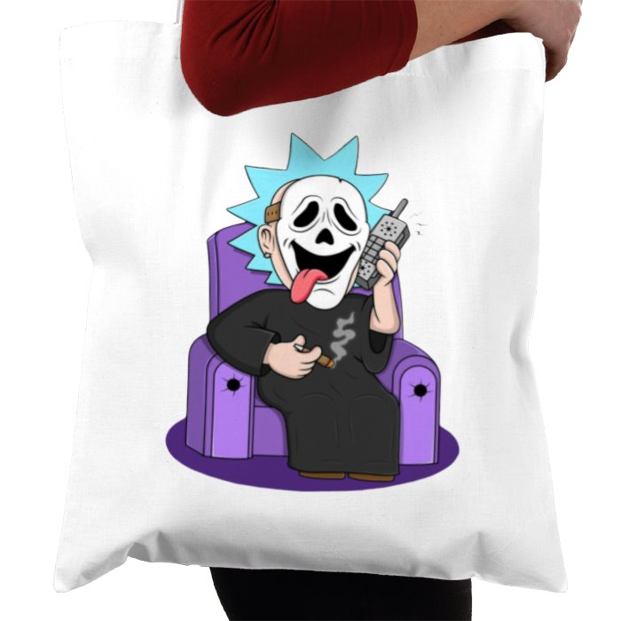 Rick & Morty x Scream - Ghostface Rick Whassup Tote Bag
