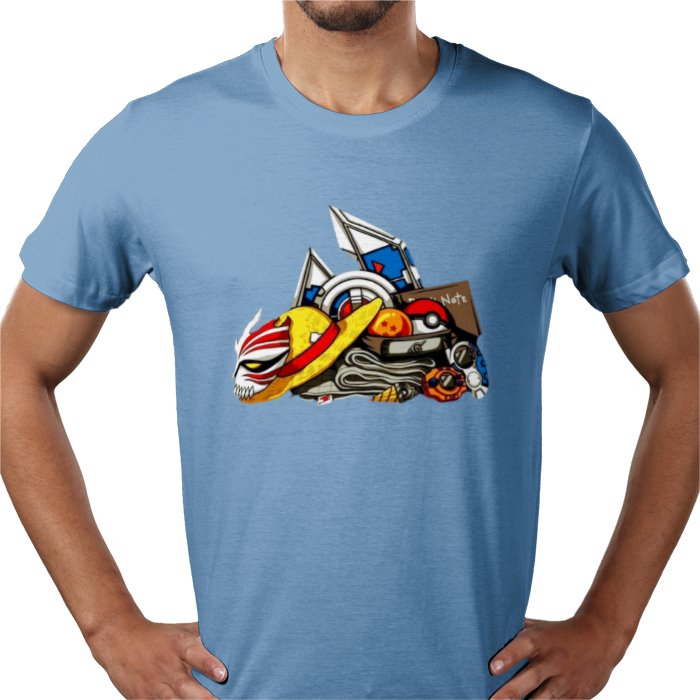 Anime Tools T-Shirt | Iconic Weapons & Symbols Graphic Tee