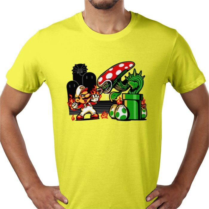 Super Mario Bro's & Alien - Mario Vs Alien T-shirt