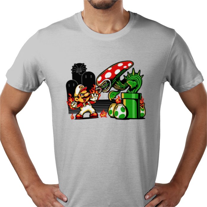 Super Mario Bro's & Alien - Mario Vs Alien T-shirt