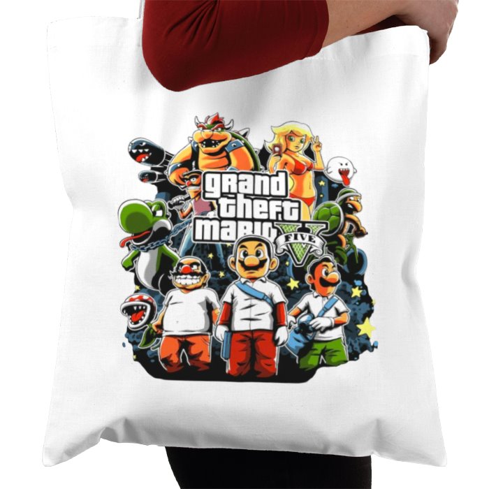 Grand Theft Auto & Super Mario Bro's - Grand Theft Mario Tote Bag