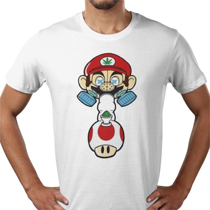 Super Mario's Bong T-Shirt | Funny Gaming 420 Parody Tee