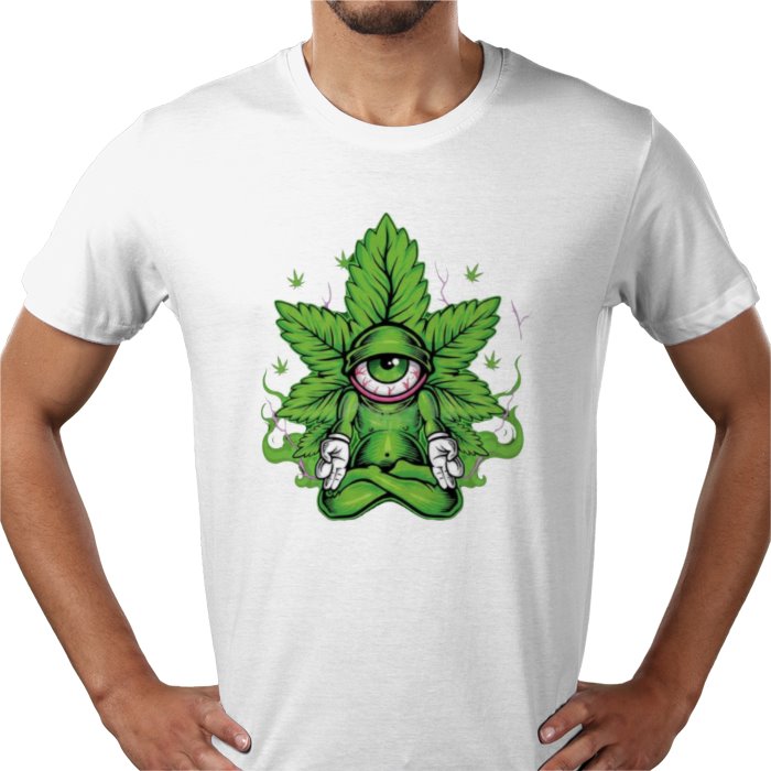 Cannabis Meditating Leaf - Chill 420 T-Shirt