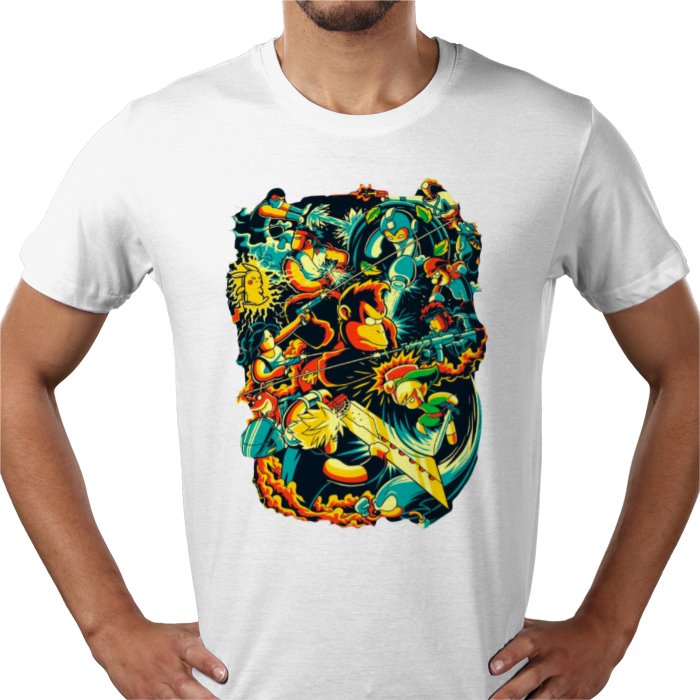 Retro Gamer Collage T-Shirt | Classic 80s 90s Gaming Graphic Tee