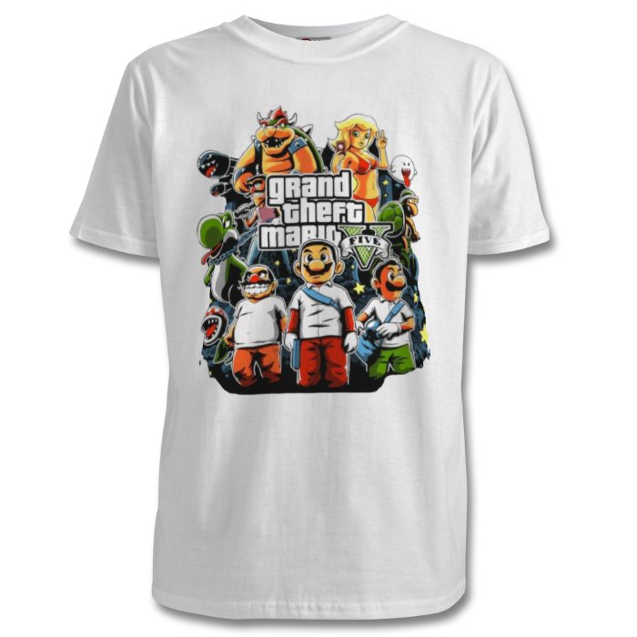 Grand Theft Auto & Super Mario Bro's - Grand Theft Mario T-shirt