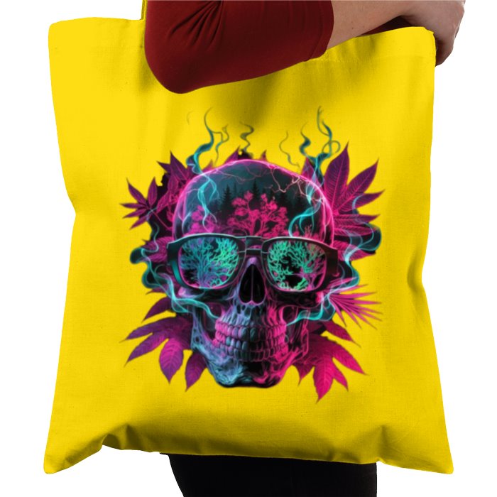 Skull Leaf Tote Bag
